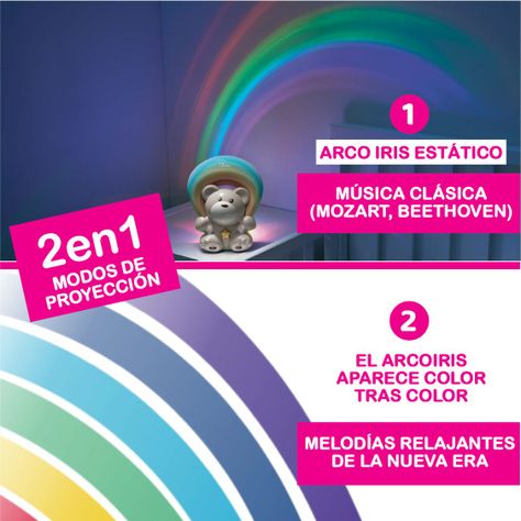 Proyector Osito Arcoiris de Chicco Rosado-4