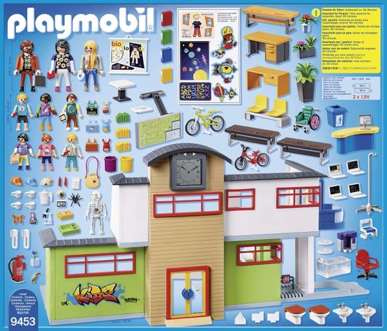 Playmobil Edificio De Escuela Amueblado 9453-1