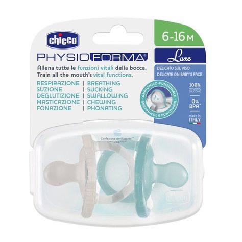 Pack de Chupetes Chicco Physio Luxe 6-16m Verde - Gris-7