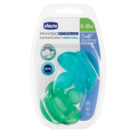 Pack de Chupetes Chicco Physio Soft 6-16m Azul - Verde-1