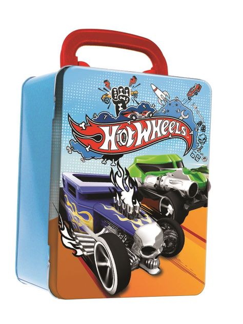 Caja Metalica Porta 18 Autitos Hot Wheels Surtido-0