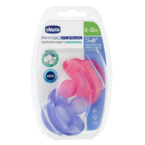 Pack de Chupetes Chicco Physio Soft 6-16m Morado - Rosa-1
