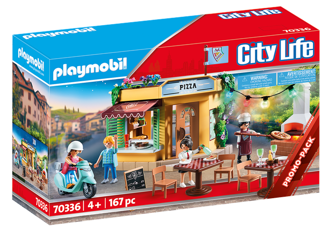 Playmobil Pizzería Con Terraza, Con Efectos De Luz 70336-0