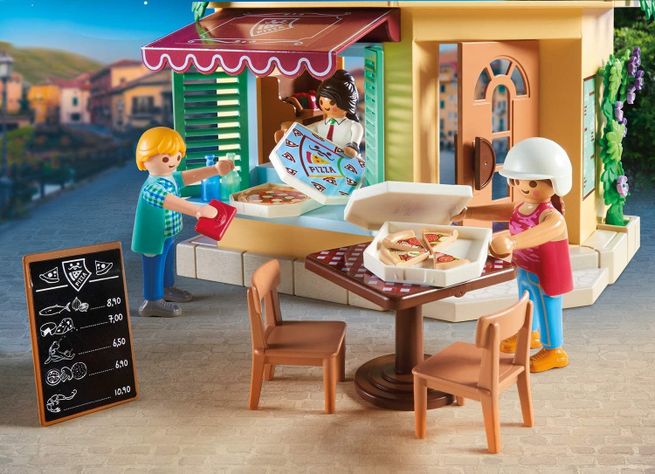 Playmobil Pizzería Con Terraza, Con Efectos De Luz 70336-1