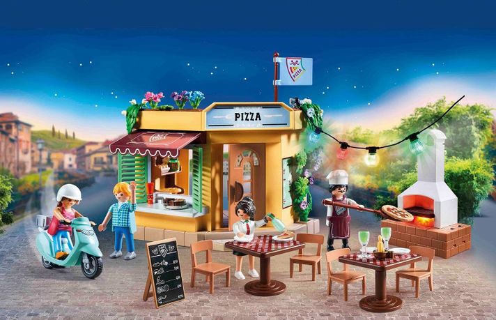 Playmobil Pizzería Con Terraza, Con Efectos De Luz 70336-3