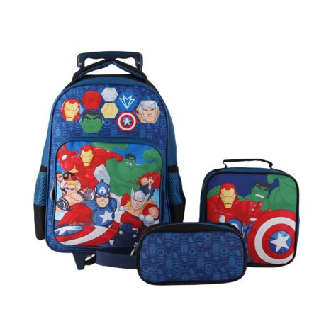 Set 3 Piezas Avenger Mochila 15 + Lonchera + Estuche-0