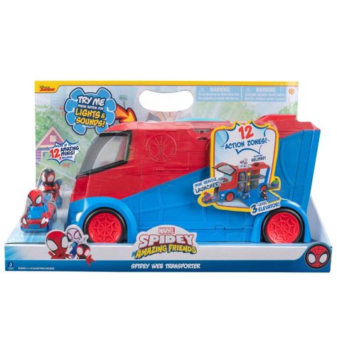 Marvel Spidey - Vehículo Transportador con Luces y Sonido-0