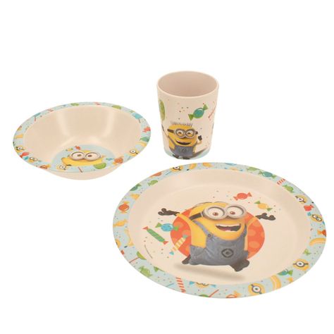 Botella Sport+ Plato C/Divisione + Set 3 Piezas Minions-4