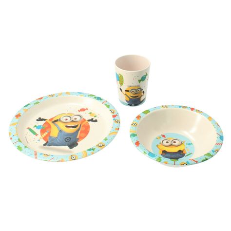 Botella Sport+ Plato C/Divisione + Set 3 Piezas Minions-5