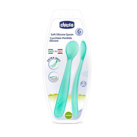 Set de 2 Cucharas de Silicona Extra Sueva Azul Chicco-2