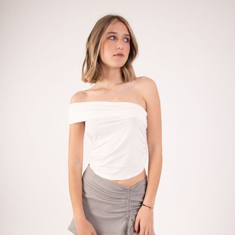 Polera Sin Mangas Romana Blanca-0