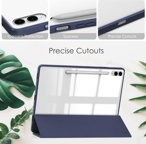 Carcasa Transparente Para Samsung Tab S9 / S9 Fe 10.9 /11  Azul-1