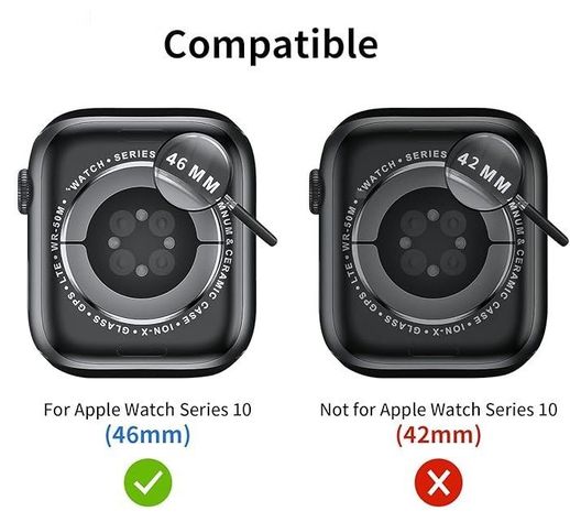 Protector Carcasa Slim Para Apple Watch 46mm Serie 10 Transparente-1