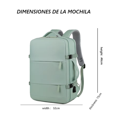 Mochila De Viaje Para Cabina De Avion Multiuso Con Usb-2