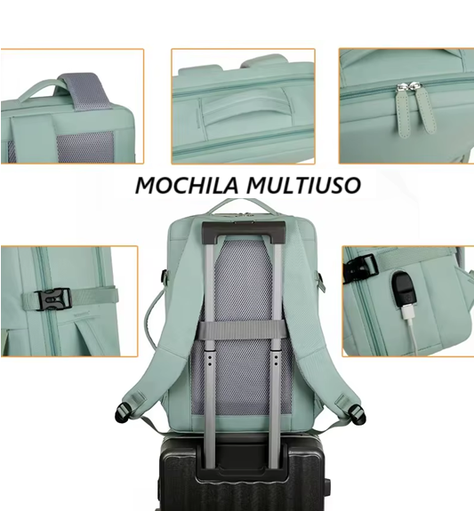 Mochila De Viaje Para Cabina De Avion Multiuso Con Usb-3