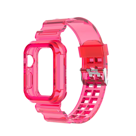 Correa Transparente Funda Para Apple Watch 42 / 44 / 45mm Rosado Oscuro-1