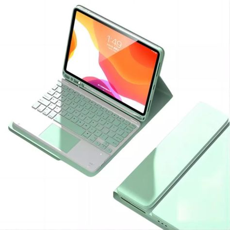 Carcasa Funda con Teclado Touchpad Para iPad 10.2" ( 7-8-9na Generación) / Verde Claro-0