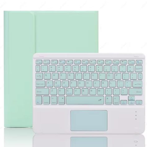 Carcasa Funda con Teclado Touchpad Para iPad 10.2" ( 7-8-9na Generación) / Verde Claro-1