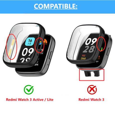 Protector Carcasa Con Vidrio Para Xiaomi Redmi Watch 3 lite / Active-1