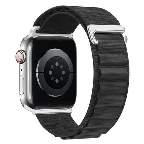Correa Nylon Alpine Para Apple Watch 42 44 45 49 Ultra Negro-0