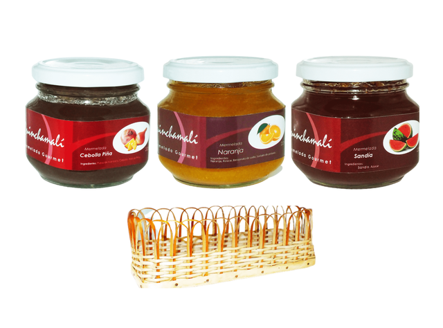 Pack Cebolla piña, Naranja, Sandía en cesta de mimbre-0