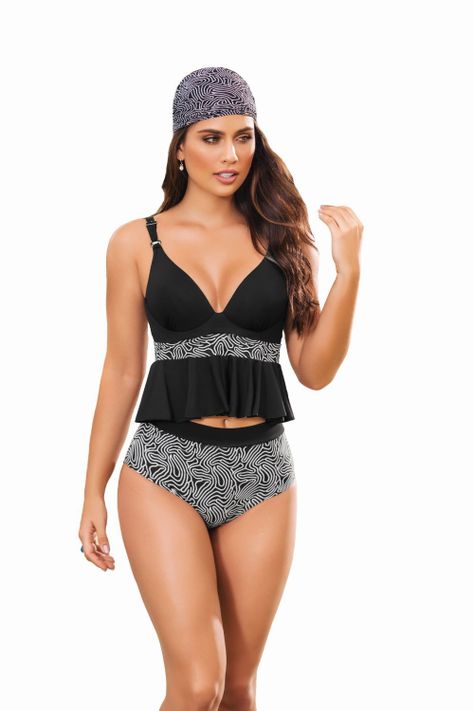 Traje de baño 2 piezas negro nazca 7112-0