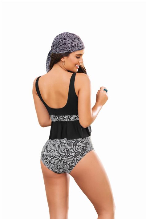 Traje de baño 2 piezas negro nazca 7112-1