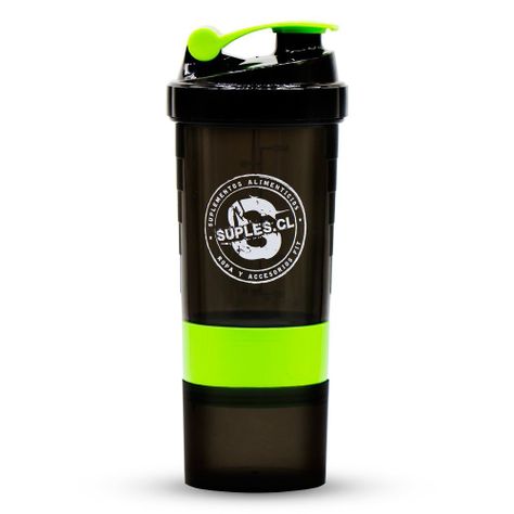 Shaker Suples 3x1 Negro con Verde 500ml-0