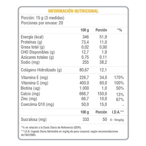 Colágeno Hidrolizado Q10 + Cúrcuma y Biotina 300 Grs Nutrivital-1