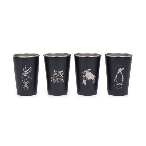 Set 4 Vasos Acero 480 Ml Negro Fauna Chilena Atakama Outdoor-3