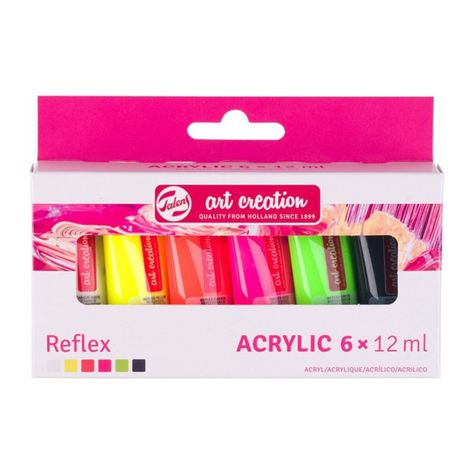 Acrílicos Art Creation Set 6 Colores 12ml Fluorescentes-0