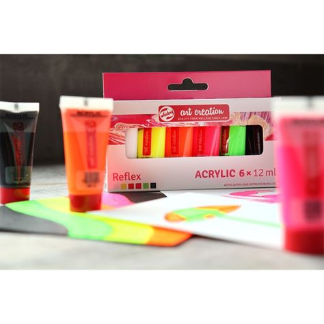 Acrílicos Art Creation Set 6 Colores 12ml Fluorescentes-2