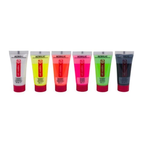 Acrílicos Art Creation Set 6 Colores 12ml Fluorescentes-7