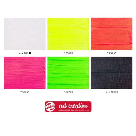 Acrílicos Art Creation Set 6 Colores 12ml Fluorescentes-8