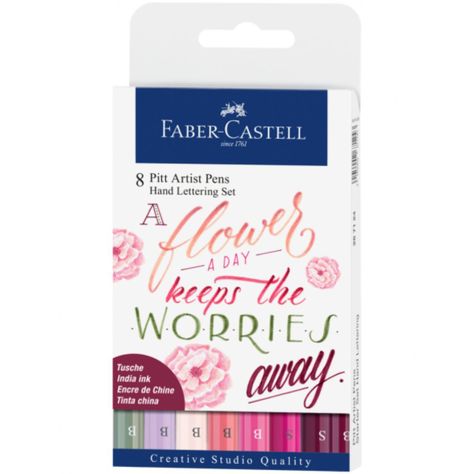 Set 8 Marcadores Rosas Pitt Artist Faber Castell Lettering-0