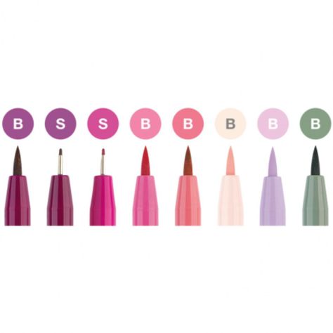 Set 8 Marcadores Rosas Pitt Artist Faber Castell Lettering-2