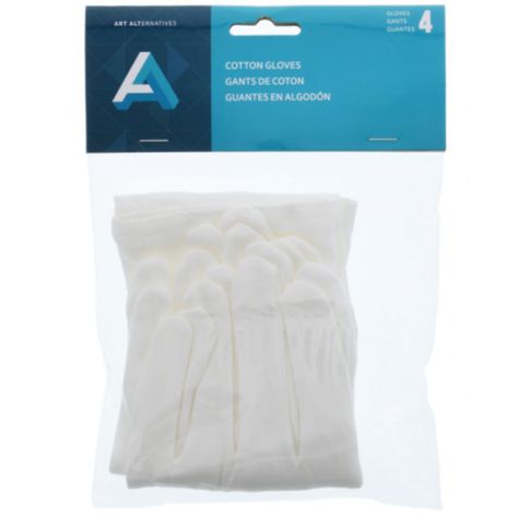 Guantes 100% Algodón Blancos Mediano Art Alternatives Pack 4-0