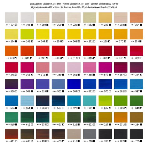 Acrílico Amsterdam Pack 72 Colores 20ml Selección General-4