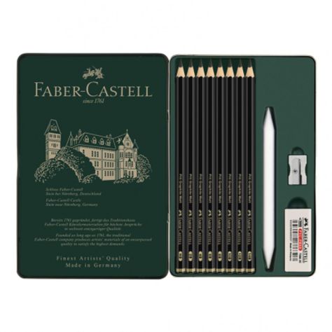 Set 11 Lápices Grafito Pitt Mate Faber Castell-0