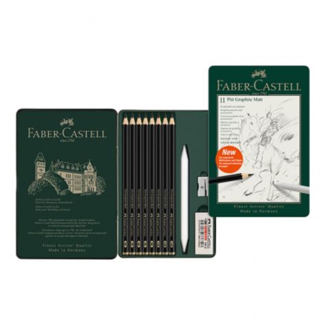 Set 11 Lápices Grafito Pitt Mate Faber Castell-1