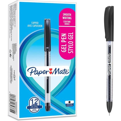 Boligrafo Gel Paper Mate Ultra Fino Negro Caja X6-1