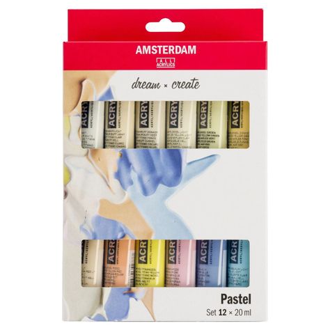 Acrílico Amsterdam Pack 12 Colores 20ml Pasteles-0
