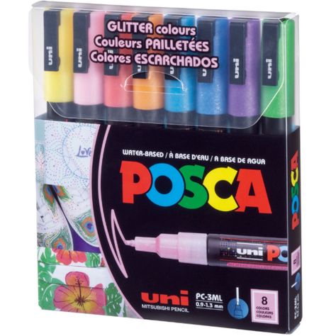 Marcadores Posca 3M Set 8 Colores Glitter-0