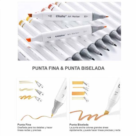 Marcadores al Alcohol Ohuhu Set 80 Colores + 1 Blender-3