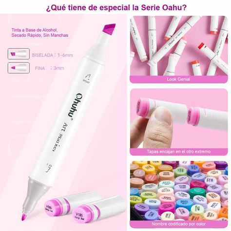 Marcadores al Alcohol Ohuhu Set 80 Colores + 1 Blender-4