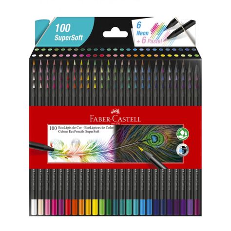 Set 100 Lápices Colores Faber Castell Ecolápices Supersoft-0