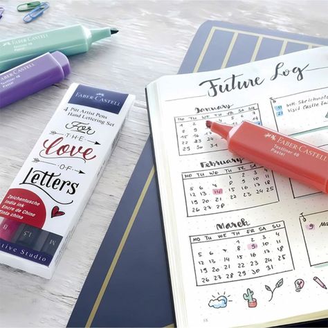 Set 4 Marcadores Pitt Artist Faber Castell Hand Lettering-5