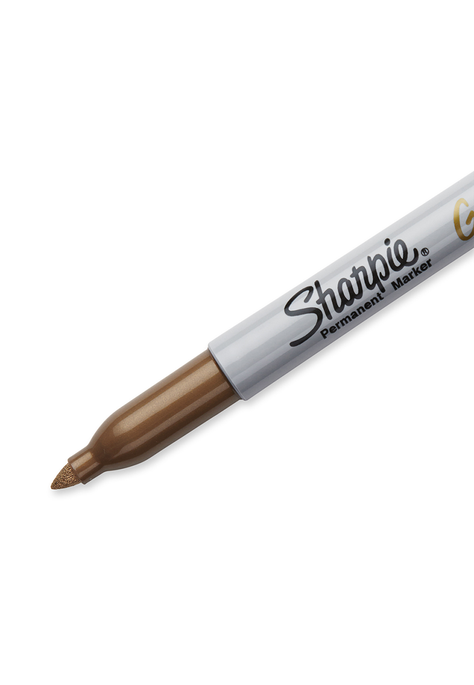 Marcador Sharpie Punta Fina Metálico Oro Set x12-1