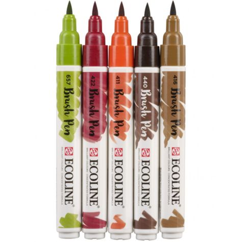 Set 5 Marcadores Acuarela Ecoline Colores Otoño-1
