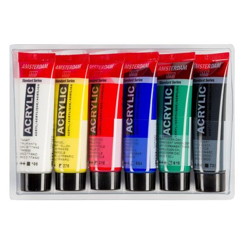 Acrílico Amsterdam Pack 6 Colores 20ml Selección General-2